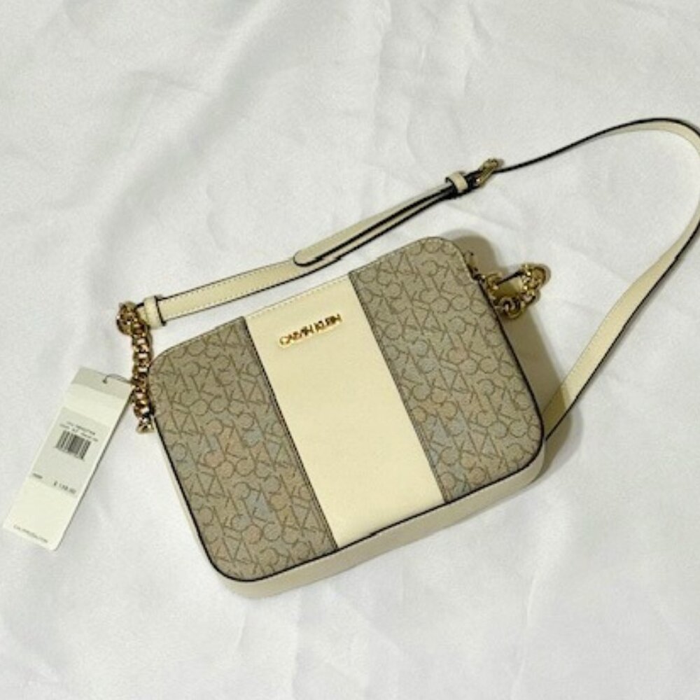 Calvin Klein Monogram Cherub White Cross Body Purse (NWT)